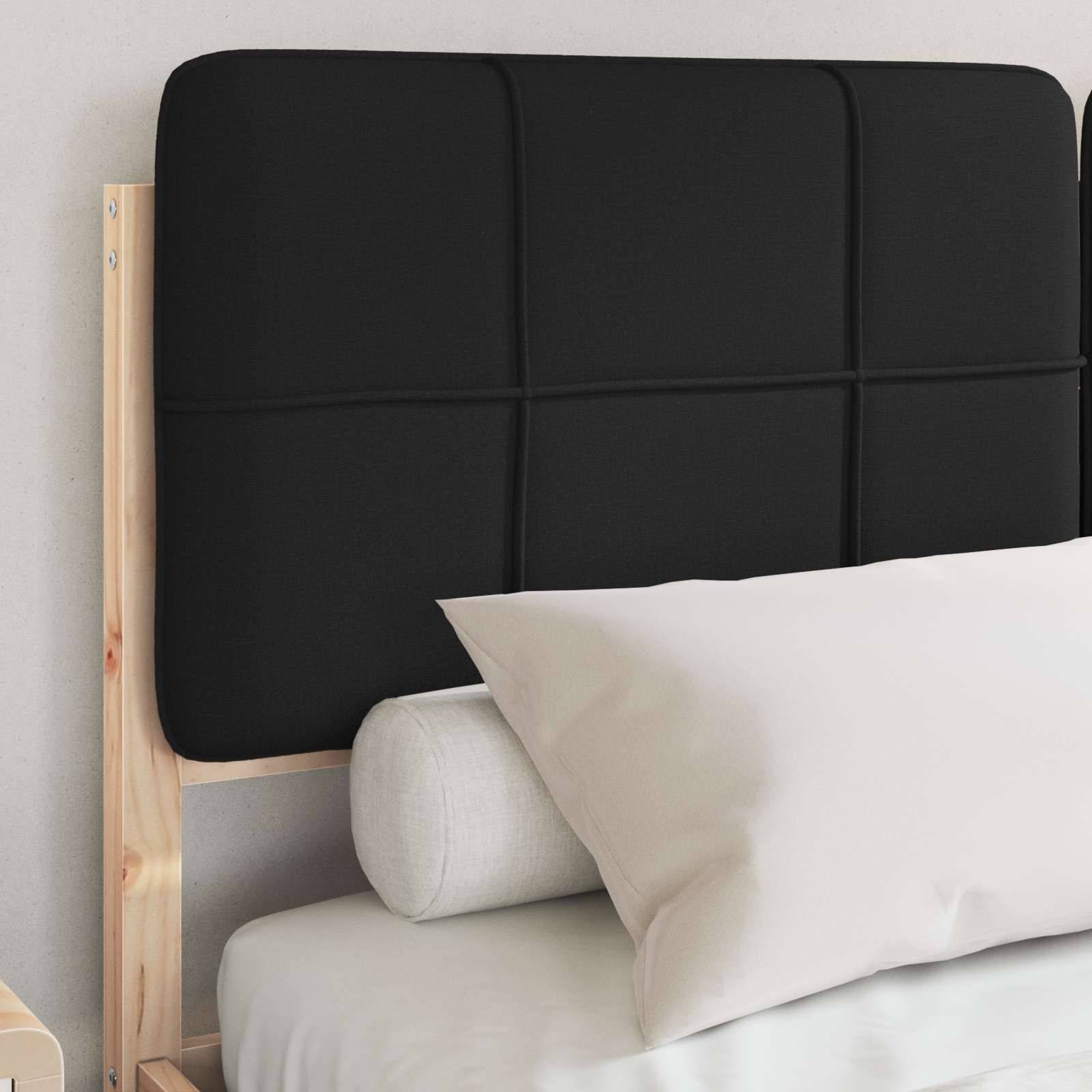 vidaXL Bettgestell mit gepolstertem Kopfteil Schwarz 150 x 200 cm
