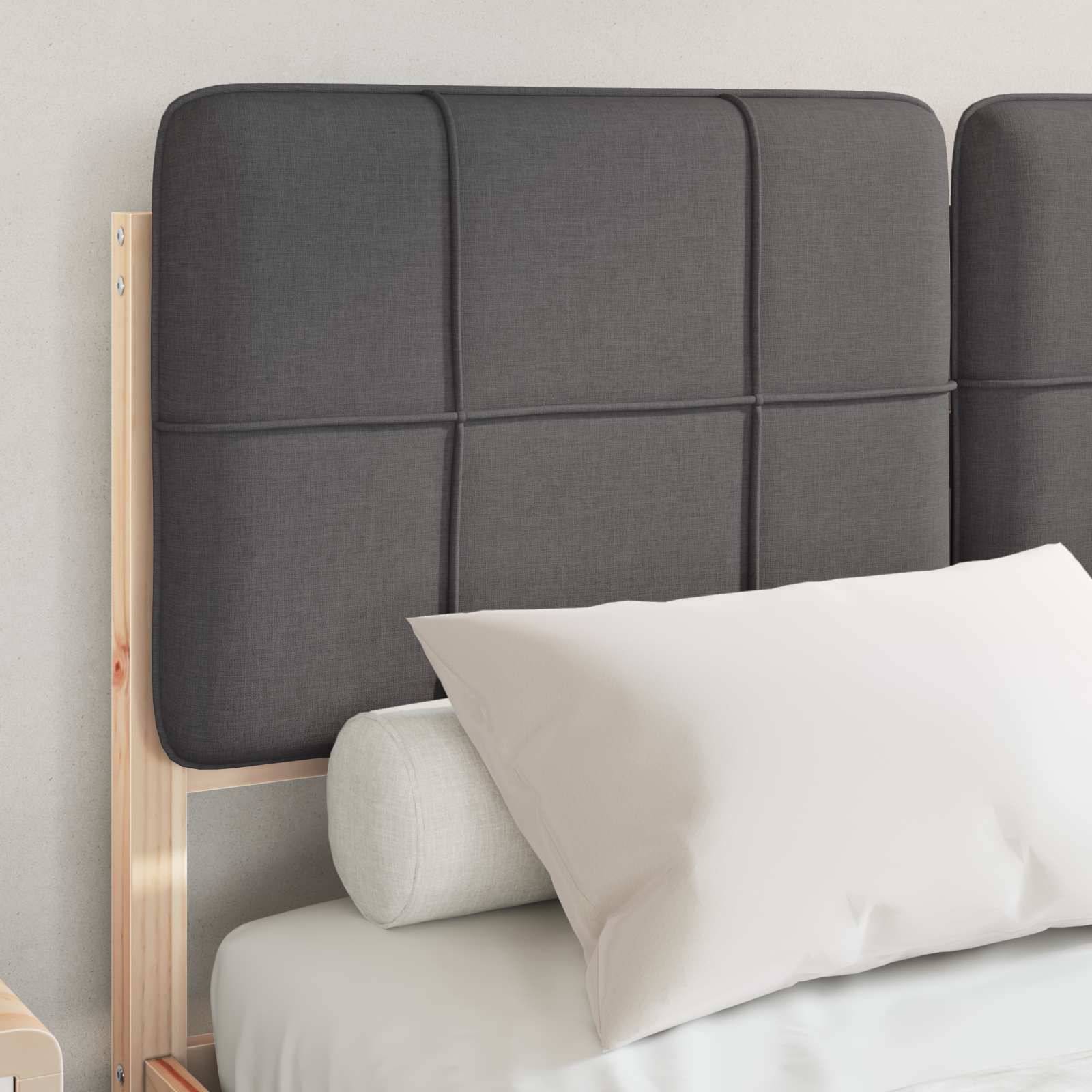 vidaXL Bettgestell mit gepolstertem Kopfteil Dunkelgrau 120 x 190 cm
