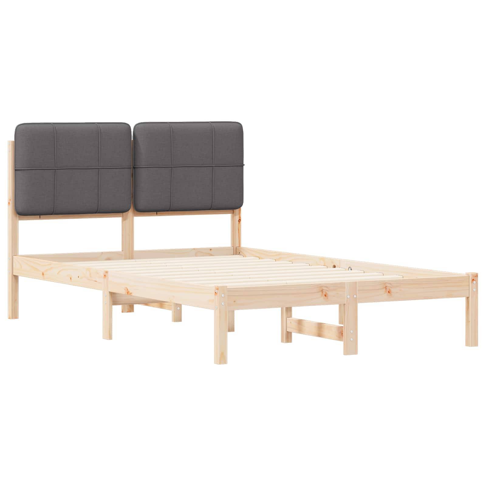 vidaXL Bettgestell mit gepolstertem Kopfteil Dunkelgrau 120 x 190 cm