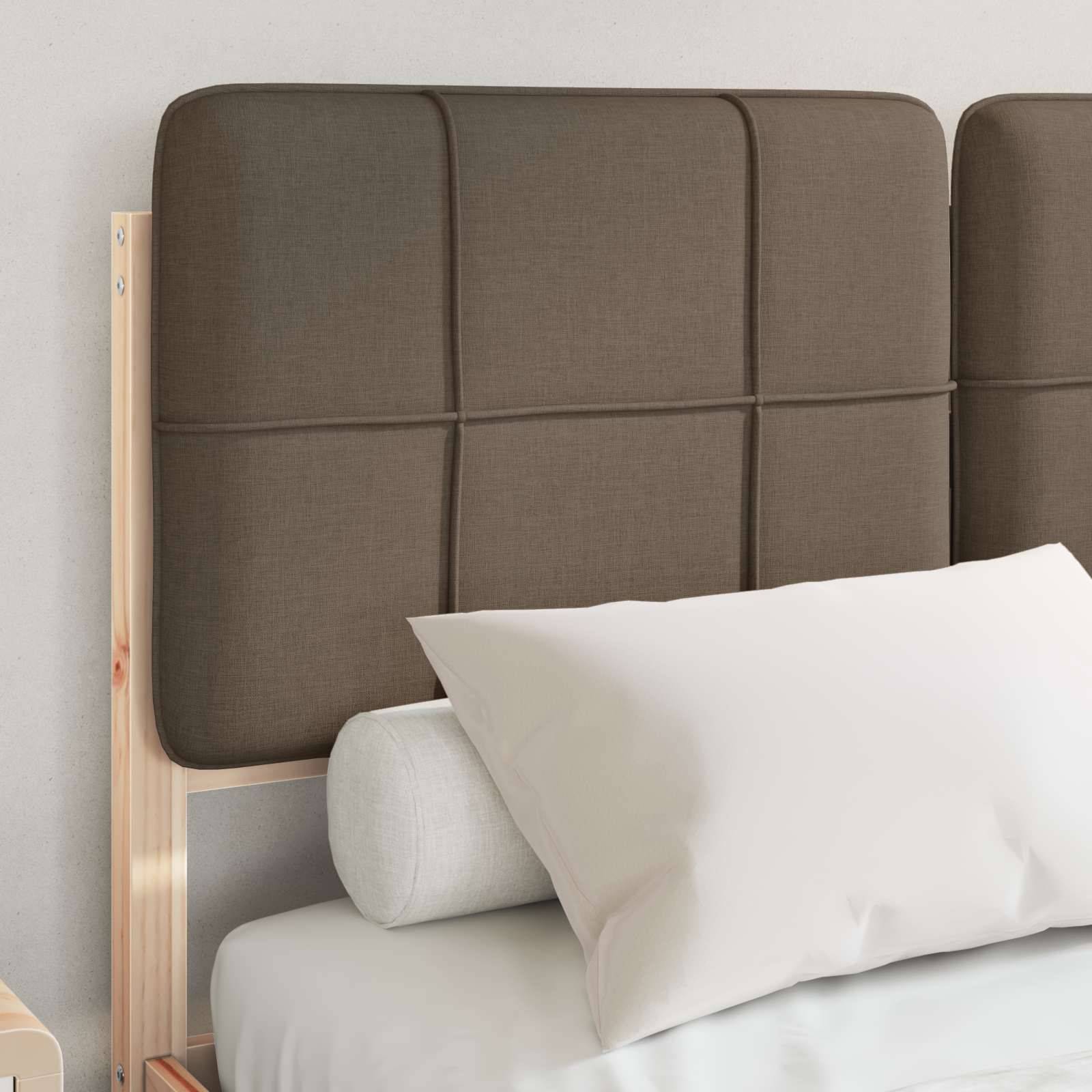 vidaXL Bettgestell mit gepolstertem Kopfteil Taupe 120 x 190 cm