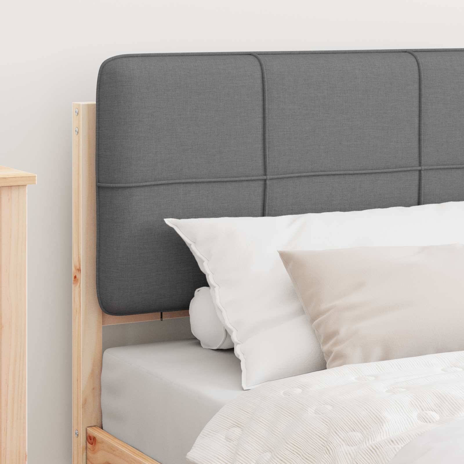 vidaXL Bettgestell mit gepolstertem Kopfteil Hellgrau 100 x 200 cm