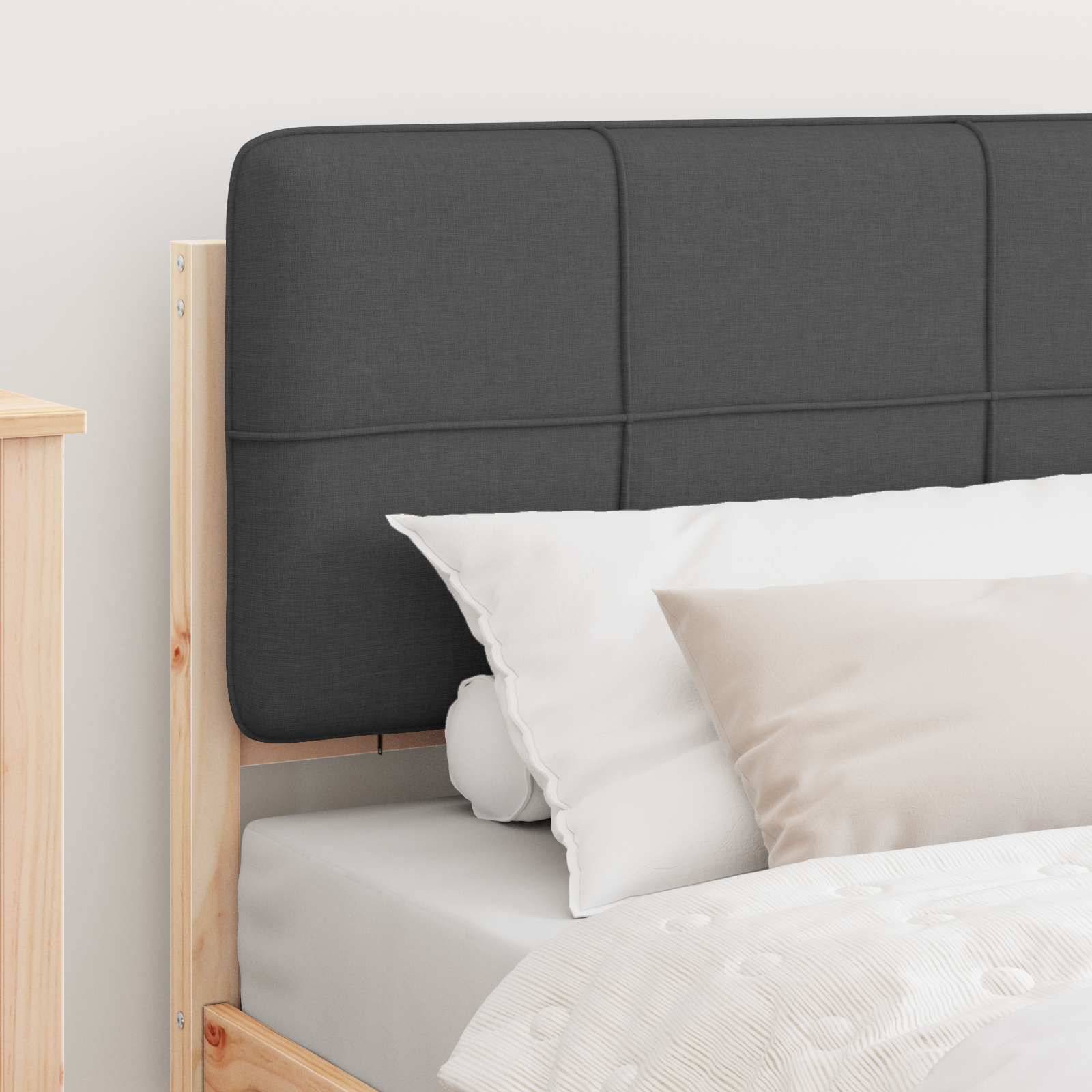 vidaXL Bettgestell mit gepolstertem Kopfteil Dunkelgrau 80 x 200 cm