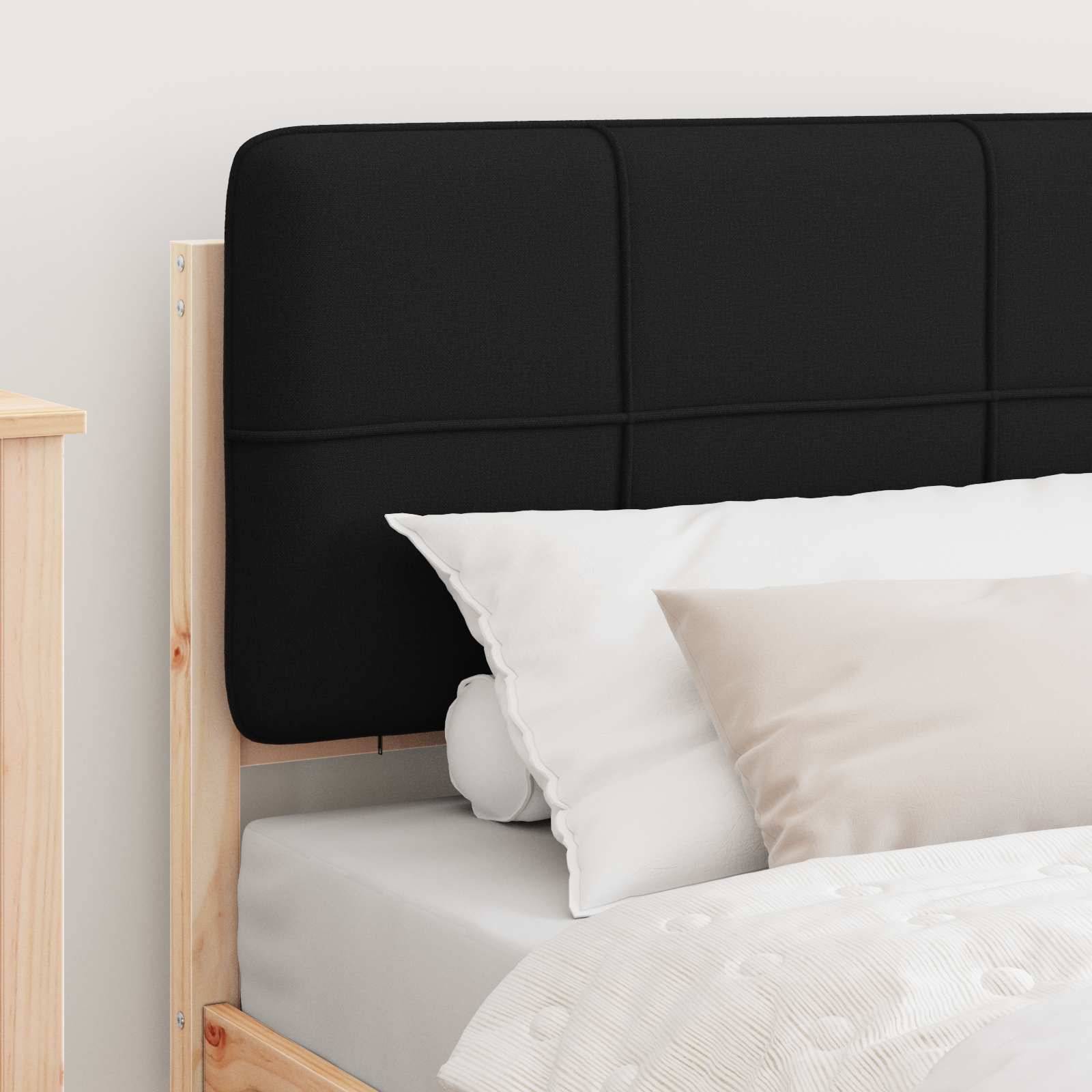 vidaXL Bettgestell mit gepolstertem Kopfteil Schwarz 100 x 200 cm