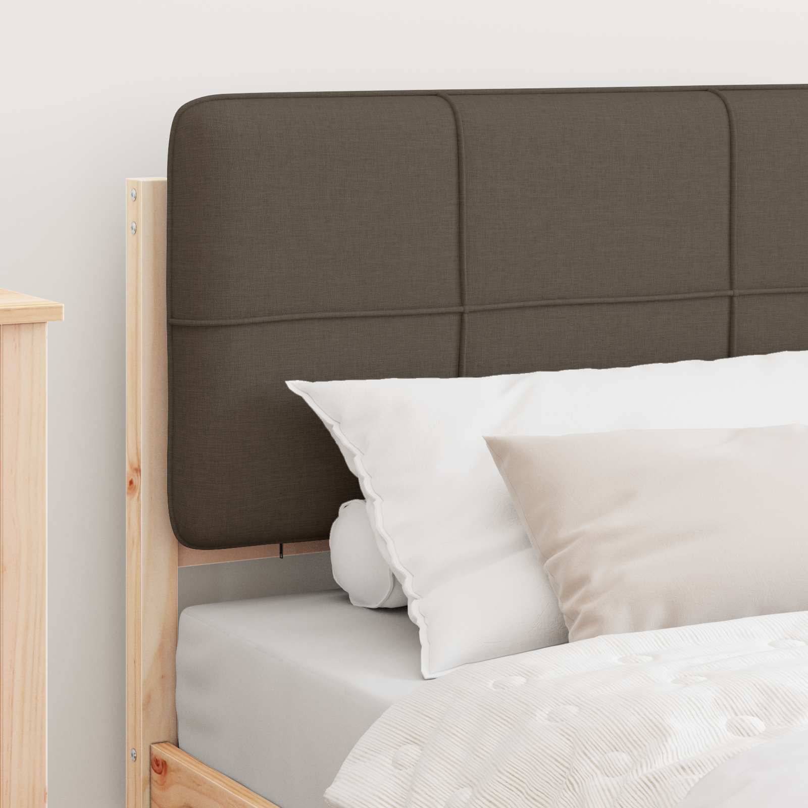 vidaXL Bettgestell mit gepolstertem Kopfteil Taupe 90 x 190 cm