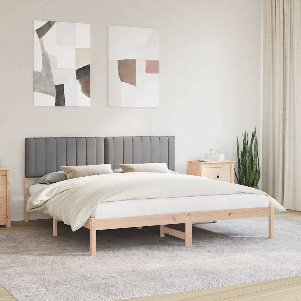 vidaXL Bettgestell mit gepolstertem Kopfteil Hellgrau 180 x 200 cm