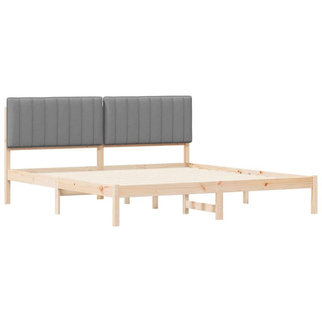 vidaXL Bettgestell mit gepolstertem Kopfteil Hellgrau 180 x 200 cm