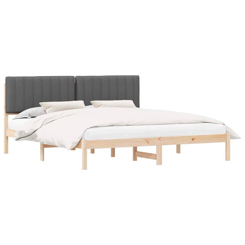 vidaXL Bettgestell mit gepolstertem Kopfteil Dunkelgrau 180 x 200 cm