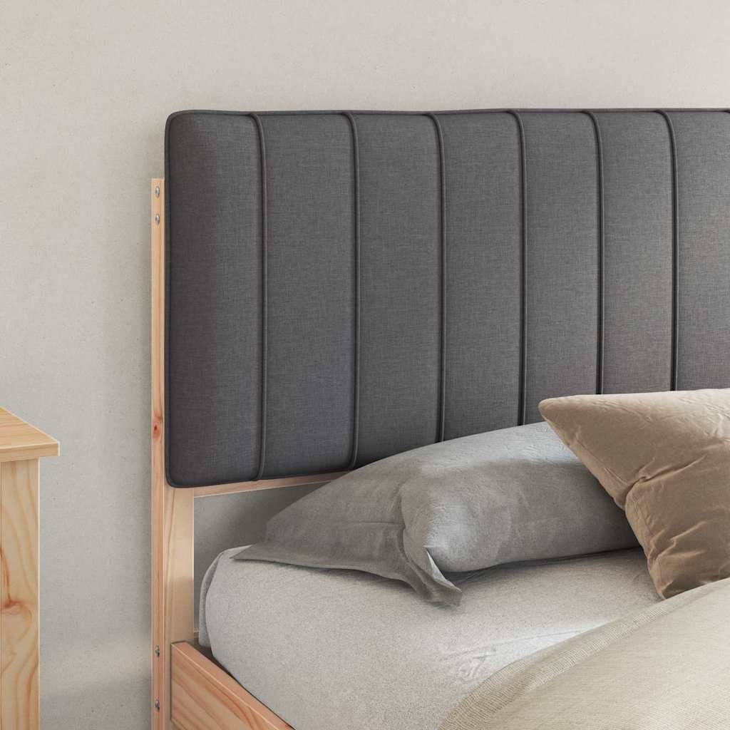 vidaXL Bettgestell mit gepolstertem Kopfteil Dunkelgrau 180 x 200 cm