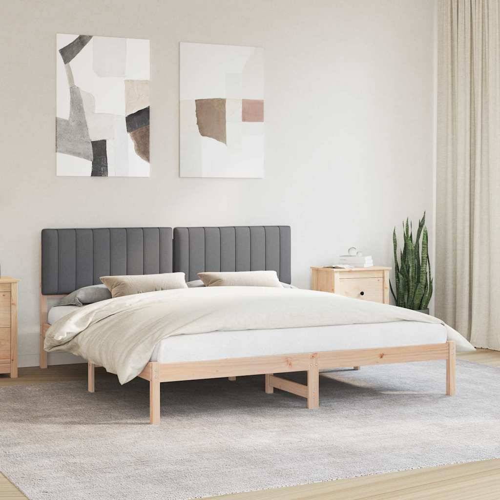vidaXL Bettgestell mit gepolstertem Kopfteil Dunkelgrau 180 x 200 cm