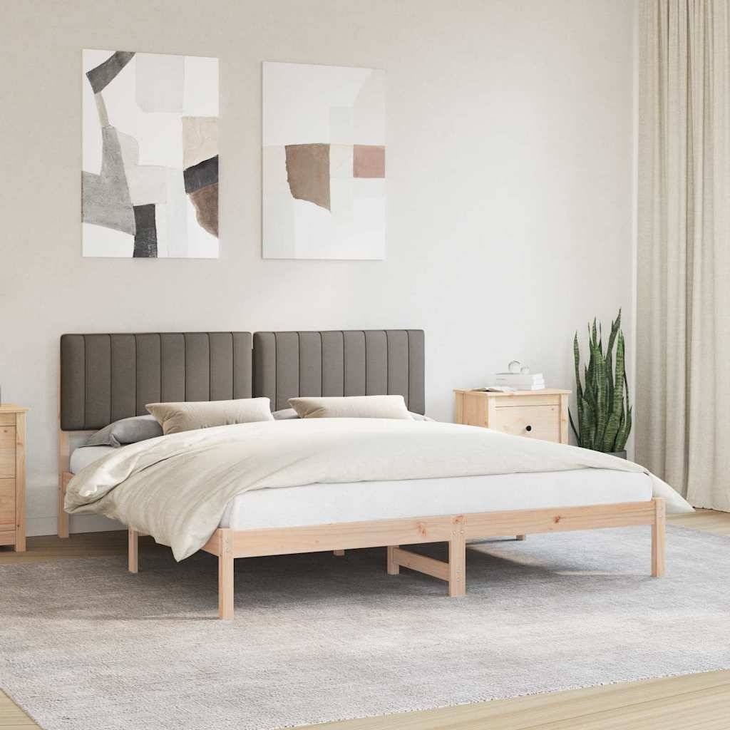 vidaXL Bettgestell mit gepolstertem Kopfteil Taupe 180 x 200 cm