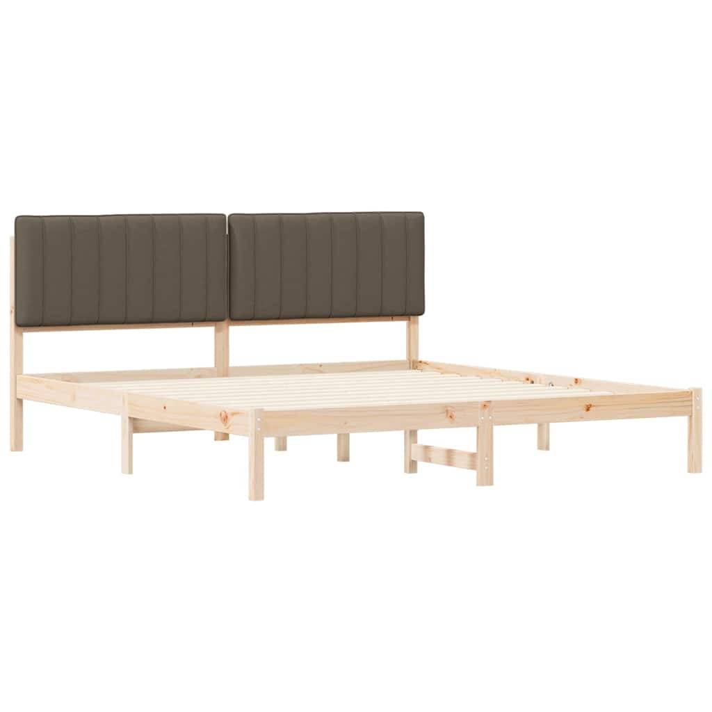 vidaXL Bettgestell mit gepolstertem Kopfteil Taupe 180 x 200 cm