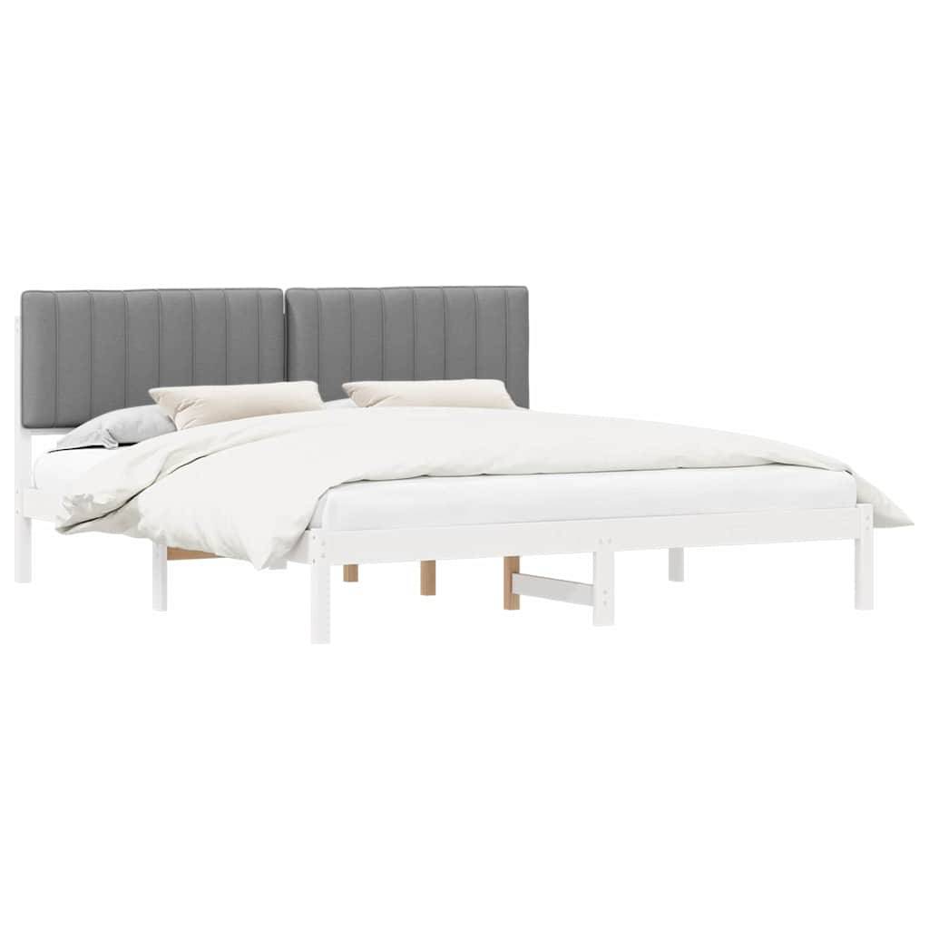 vidaXL Bettgestell mit gepolstertem Kopfteil Hellgrau 180 x 200 cm