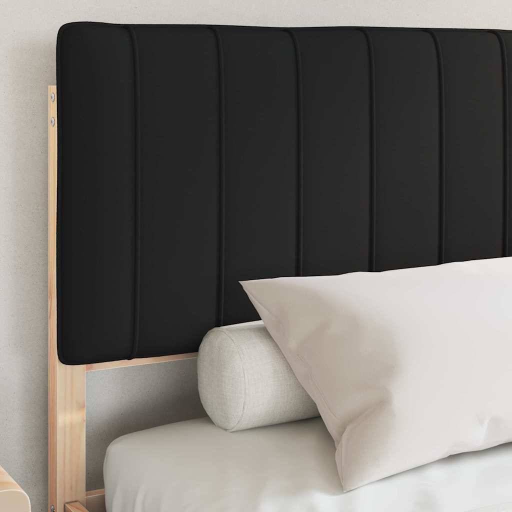 vidaXL Bettgestell mit gepolstertem Kopfteil Schwarz 150 x 200 cm