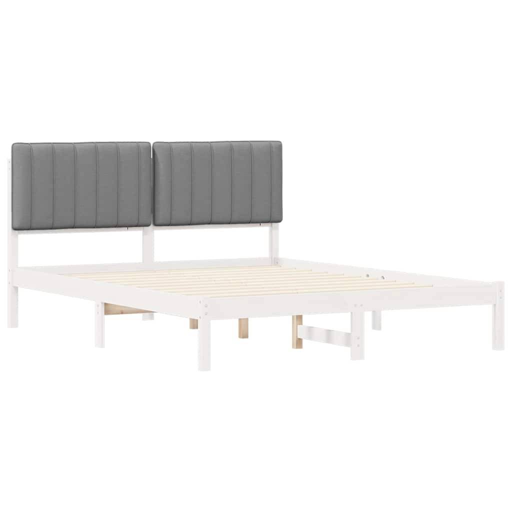 vidaXL Bettgestell mit gepolstertem Kopfteil Hellgrau 160 x 200 cm