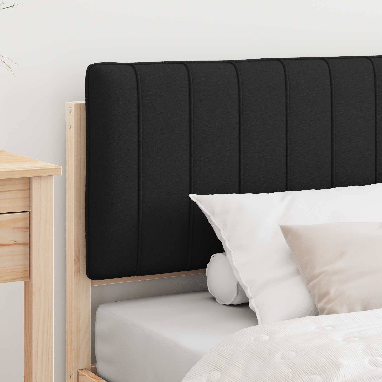 vidaXL Bettgestell mit gepolstertem Kopfteil Schwarz 90 x 190 cm
