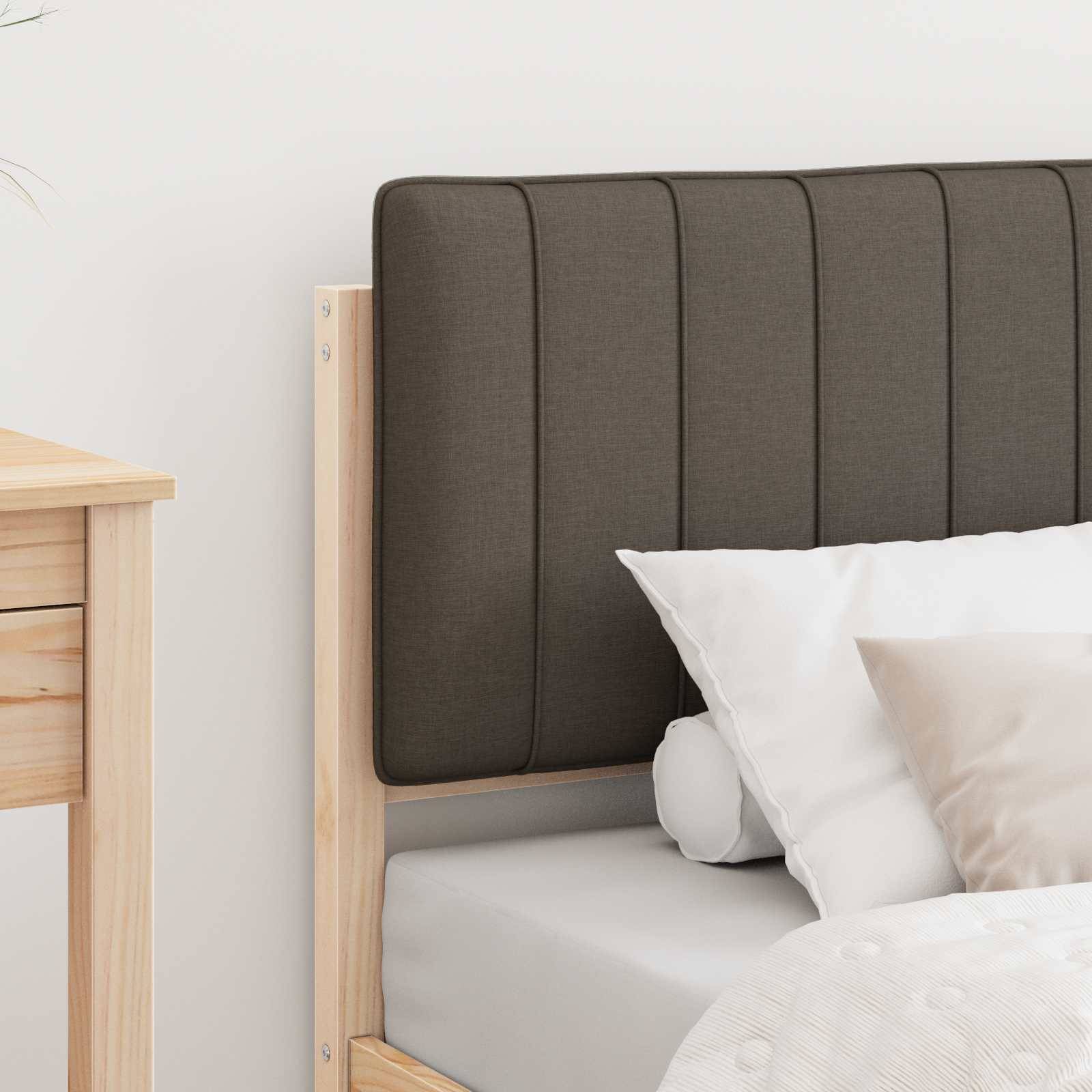 vidaXL Bettgestell mit gepolstertem Kopfteil Taupe 80 x 200 cm
