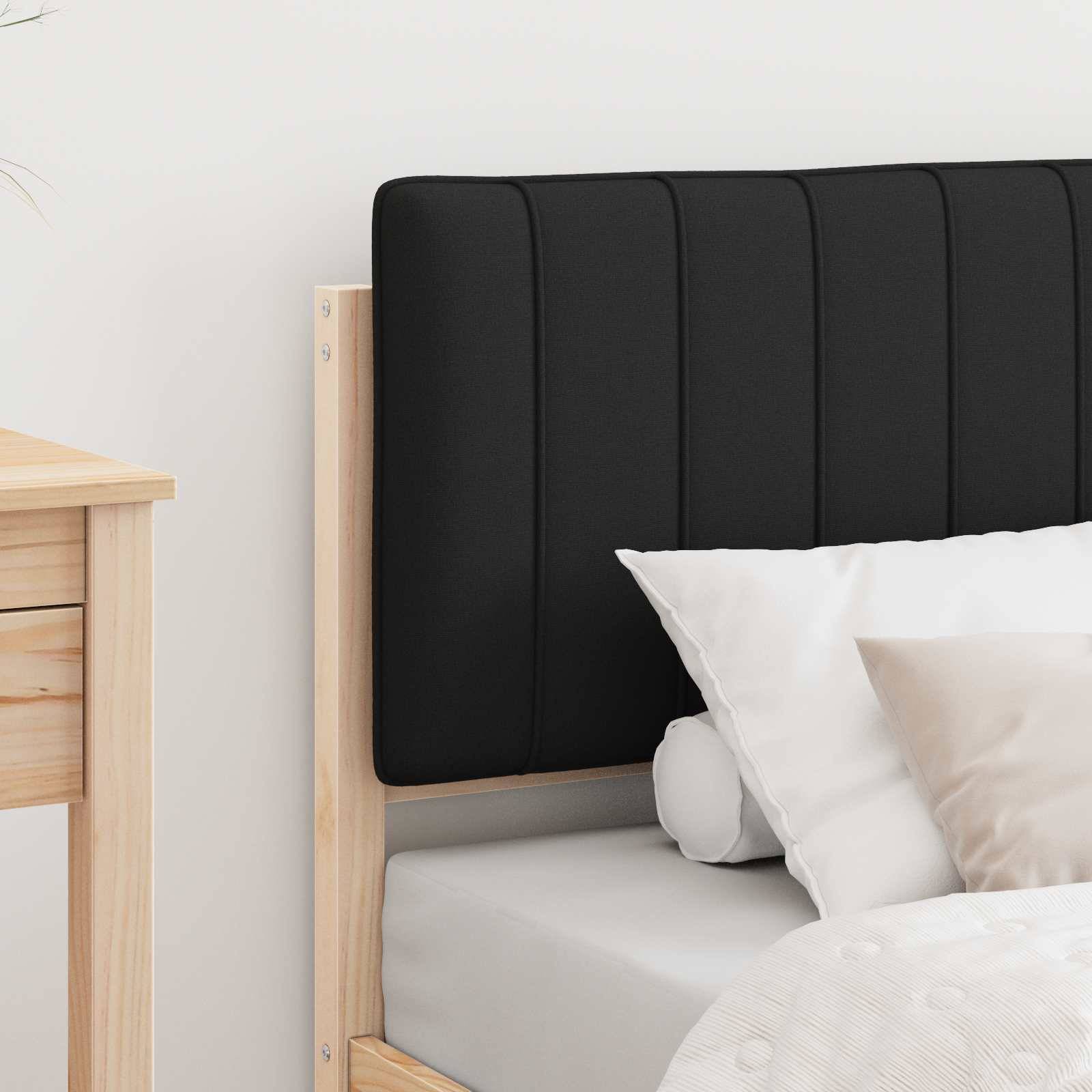 vidaXL Bettgestell mit gepolstertem Kopfteil Schwarz 75 x 190 cm