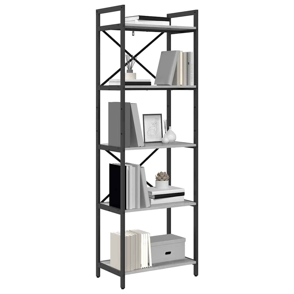 vidaXL Bücherregal Graues Sonoma 56 x 34 x 171 cm Holzwerkstoff