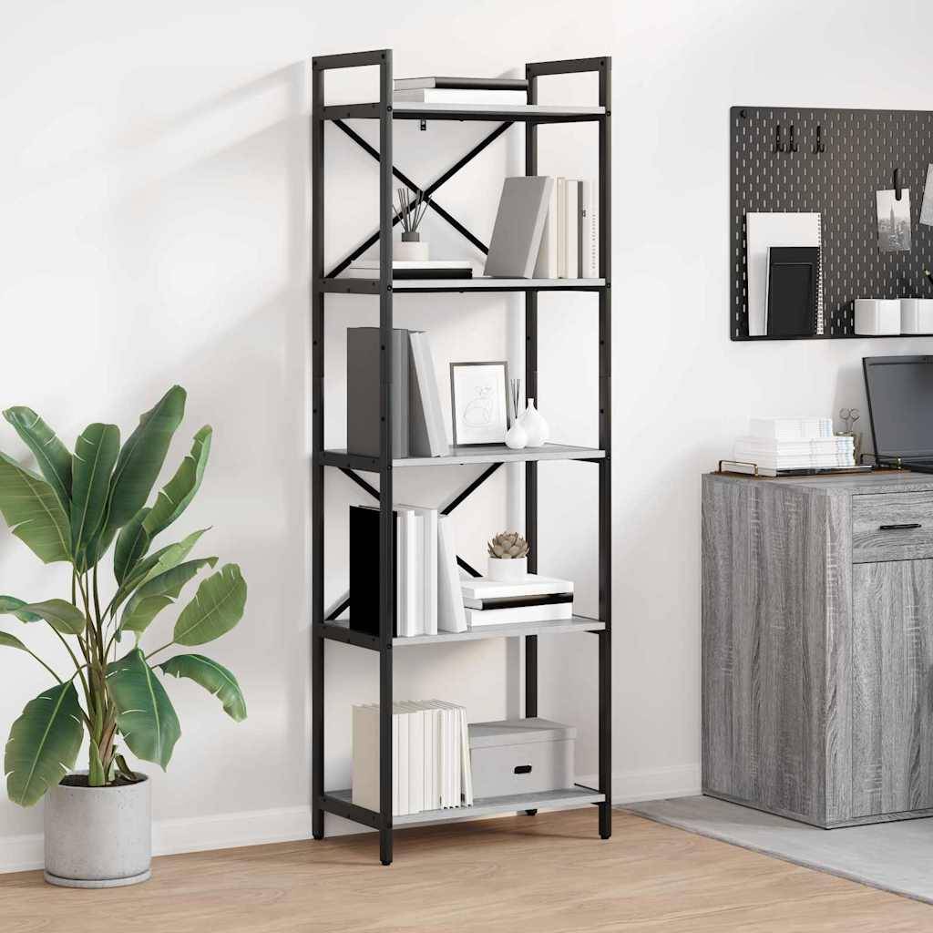 vidaXL Bücherregal Graues Sonoma 56 x 34 x 171 cm Holzwerkstoff