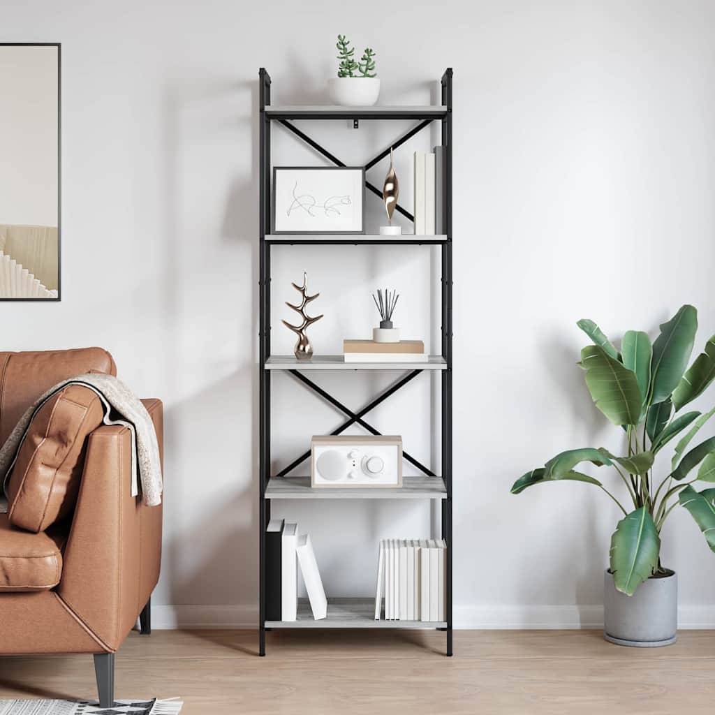 vidaXL Bücherregal Graues Sonoma 56 x 34 x 171 cm Holzwerkstoff