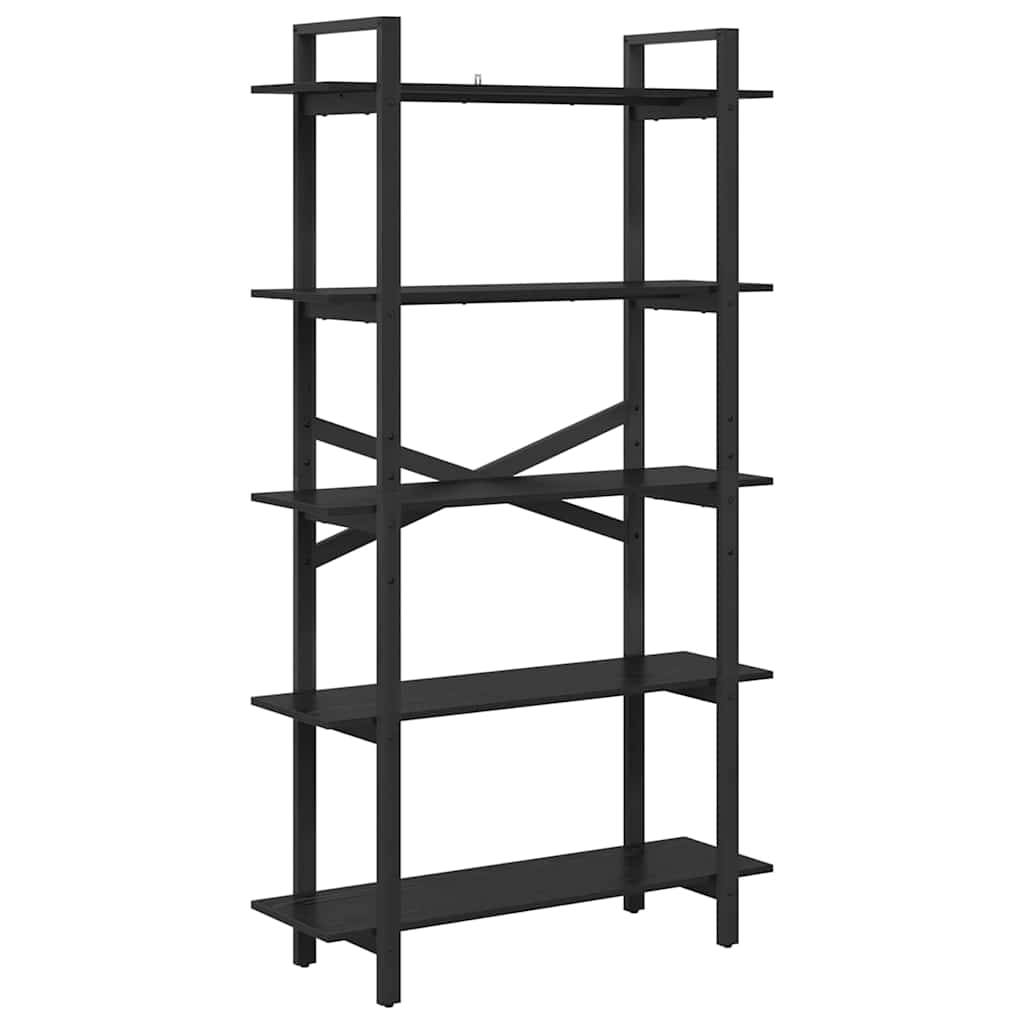 vidaXL Bücherregal Schwarz Eichen-Optik 100 x 33,5 x 178 cm