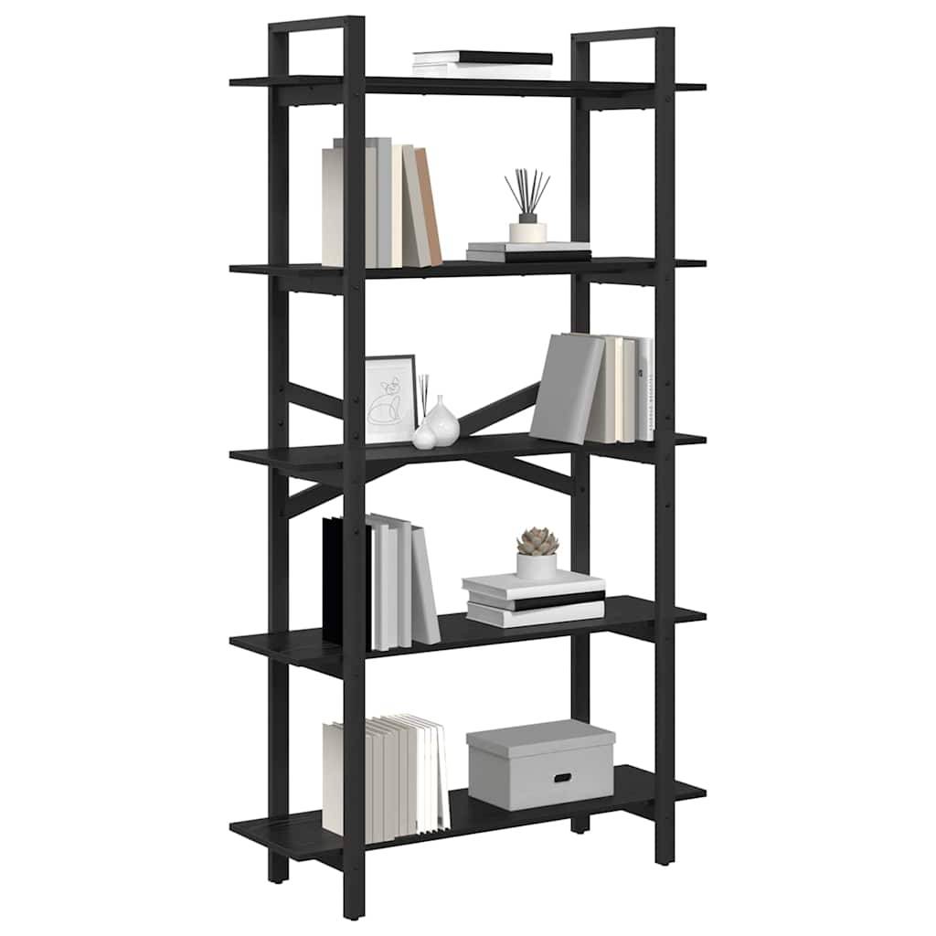 vidaXL Bücherregal Schwarz Eichen-Optik 100 x 33,5 x 178 cm