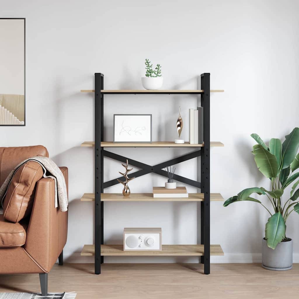 vidaXL Bücherregal Sonoma-Eiche 100 x 33,5 x 140 cm Holzwerkstoff