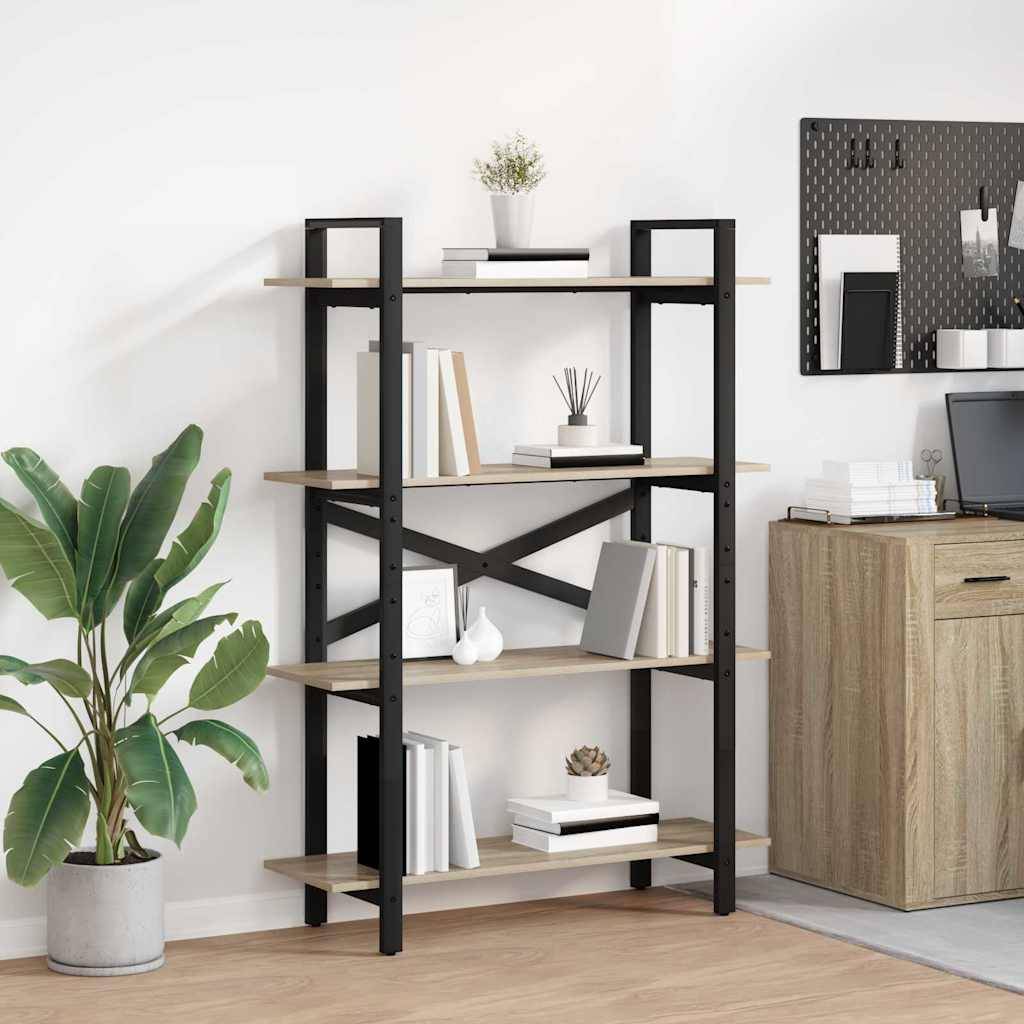vidaXL Bücherregal Sonoma-Eiche 100 x 33,5 x 140 cm Holzwerkstoff