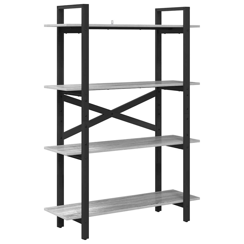 vidaXL Bücherregal Graues Sonoma 100 x 33,5 x 140 cm Holzwerkstoff