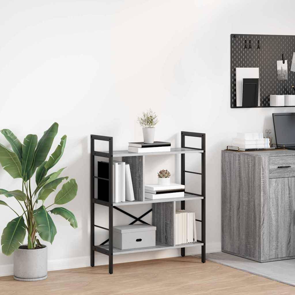 vidaXL Bücherregal Graues Sonoma 75 x 30 x 91 cm Holzwerkstoff