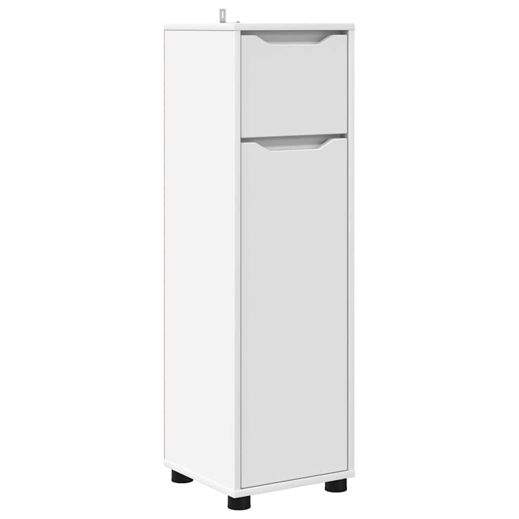 vidaXL Badezimmerschrank mit Tür Weiß 30,5 x 30 x 101 cm Holzwerkstoff