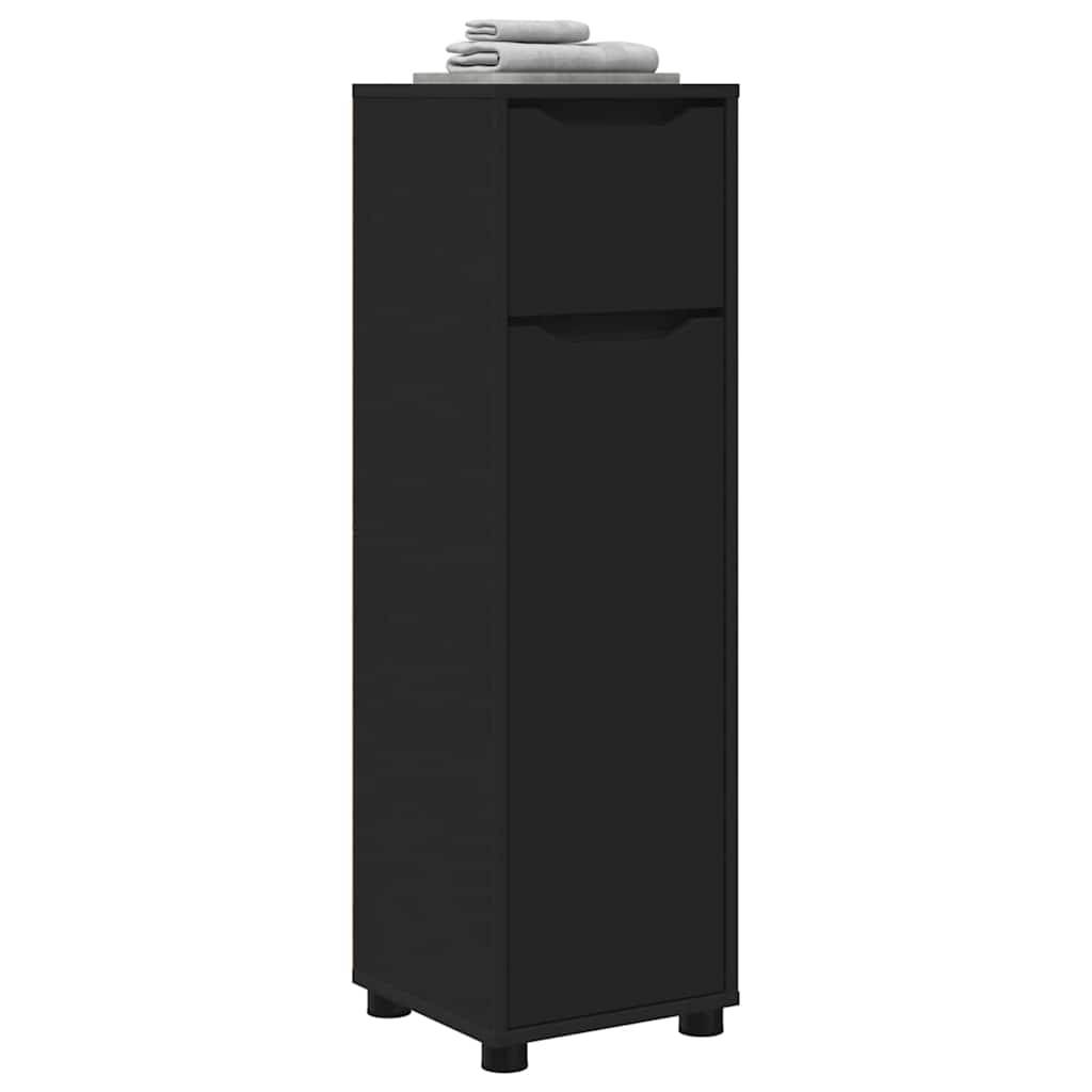vidaXL Badezimmerschrank Schwarz 30,5 x 30 x 101 cm Holzwerkstoff