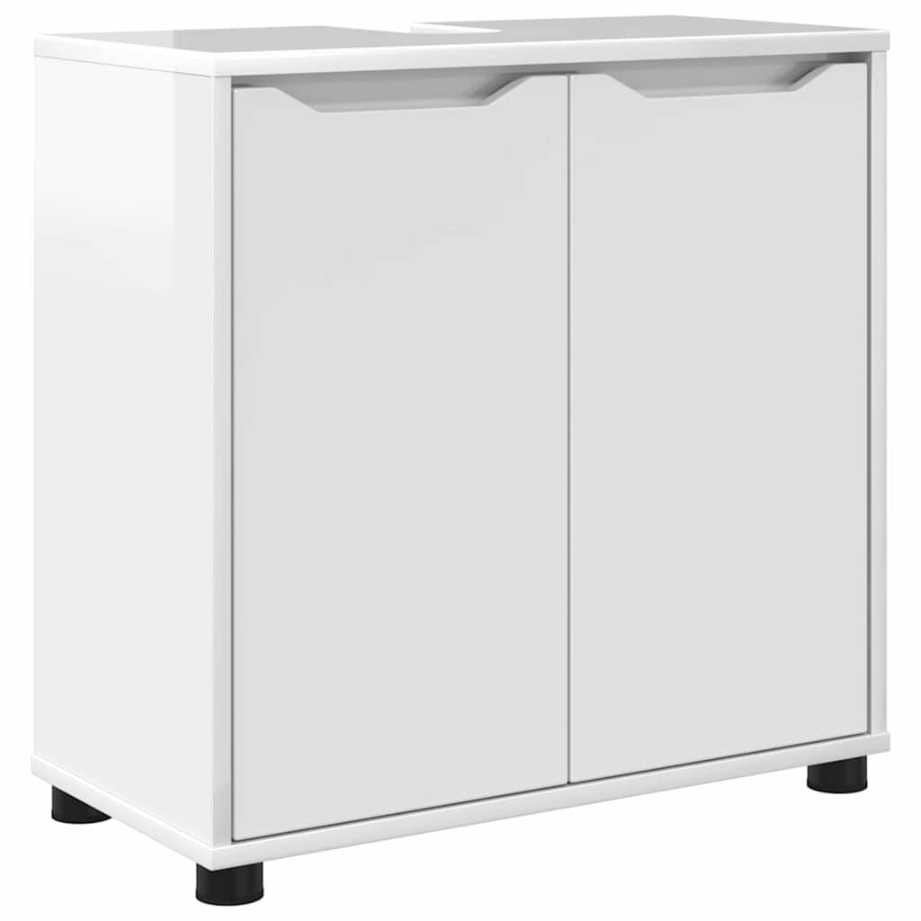 vidaXL Badezimmerwaschbecken-Schrank Hochglanz Weiß 60 x 30 x 60 cm