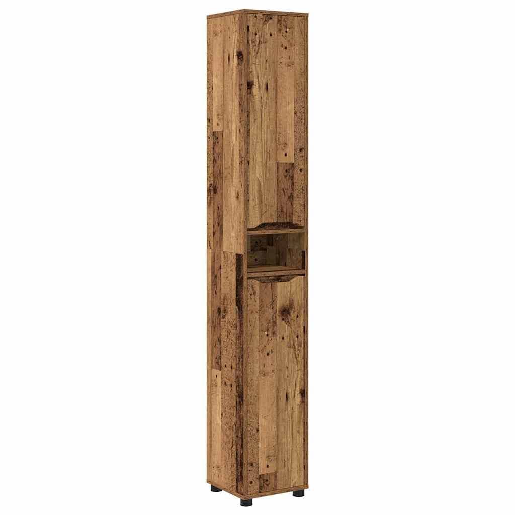 vidaXL Badezimmerschrank Altholz 30,5 x 30 x 195 cm Holzwerkstoff
