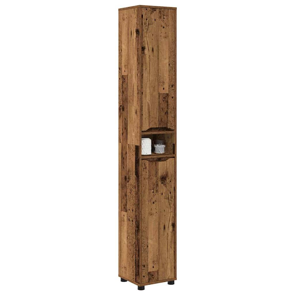 vidaXL Badezimmerschrank Altholz 30,5 x 30 x 195 cm Holzwerkstoff