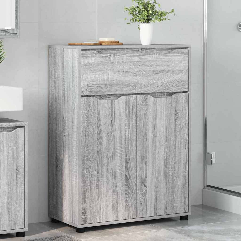 vidaXL Badezimmerschrank mit Regal Graues Sonoma 72,5 x 36,5 x 100 cm
