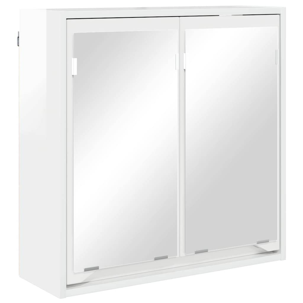vidaXL Badezimmerspiegelschrank mit Tür Hochglanz Weiß 60 x 20 x 60 cm