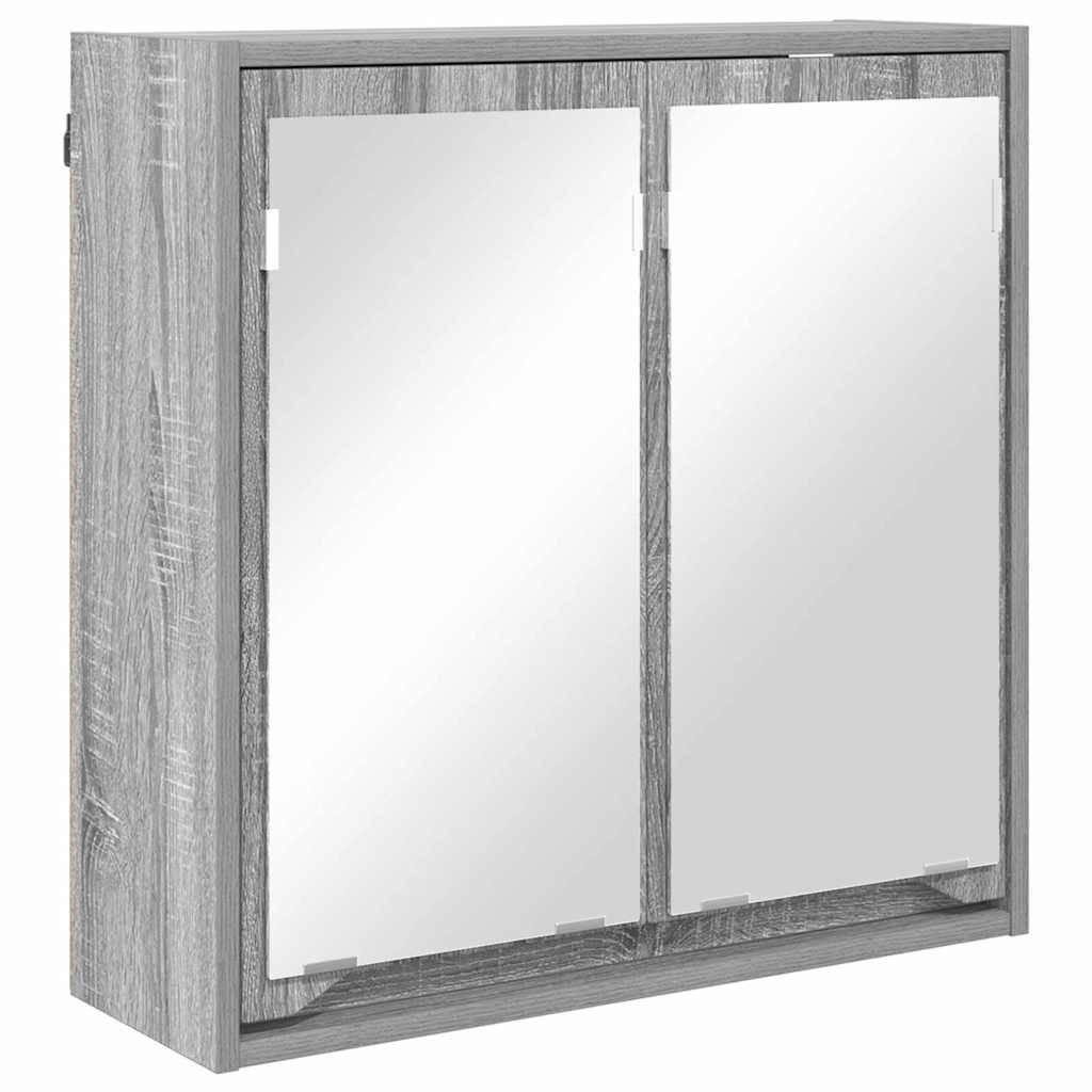 vidaXL Badezimmerspiegelschrank mit Tür Graues Sonoma 60 x 20 x 60 cm