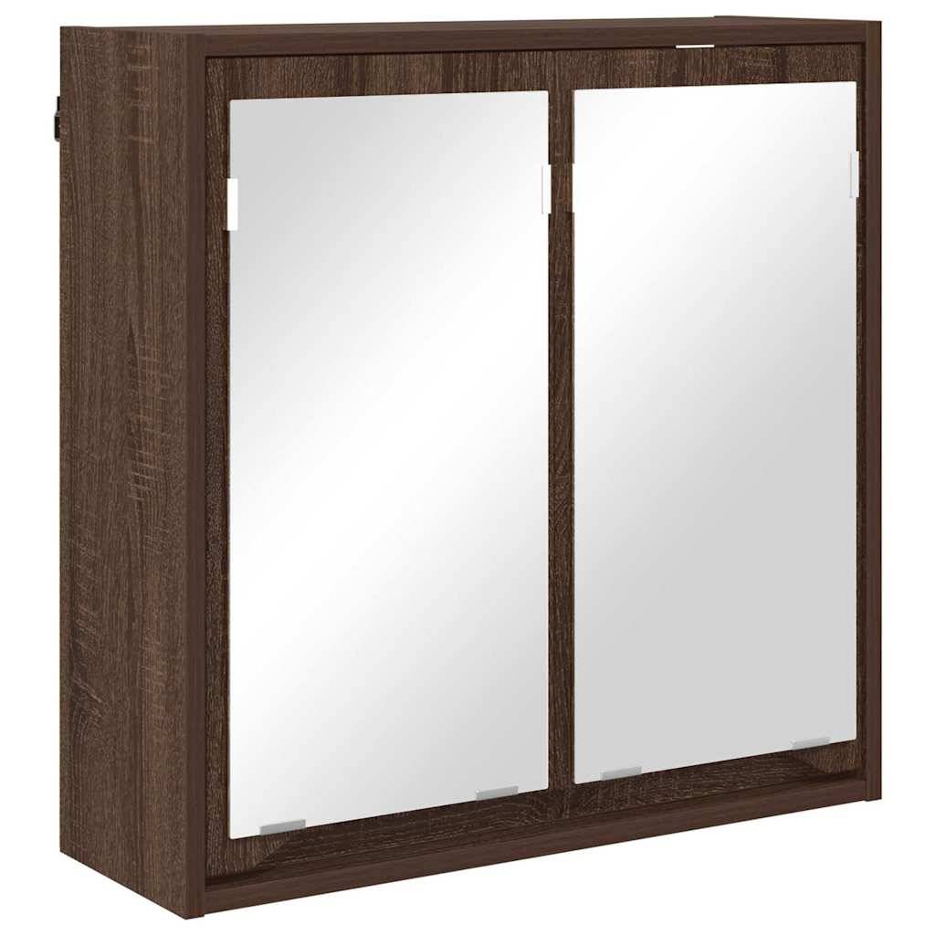 vidaXL Badezimmerspiegelschrank Braun Eichen-Optik 60 x 20 x 60 cm