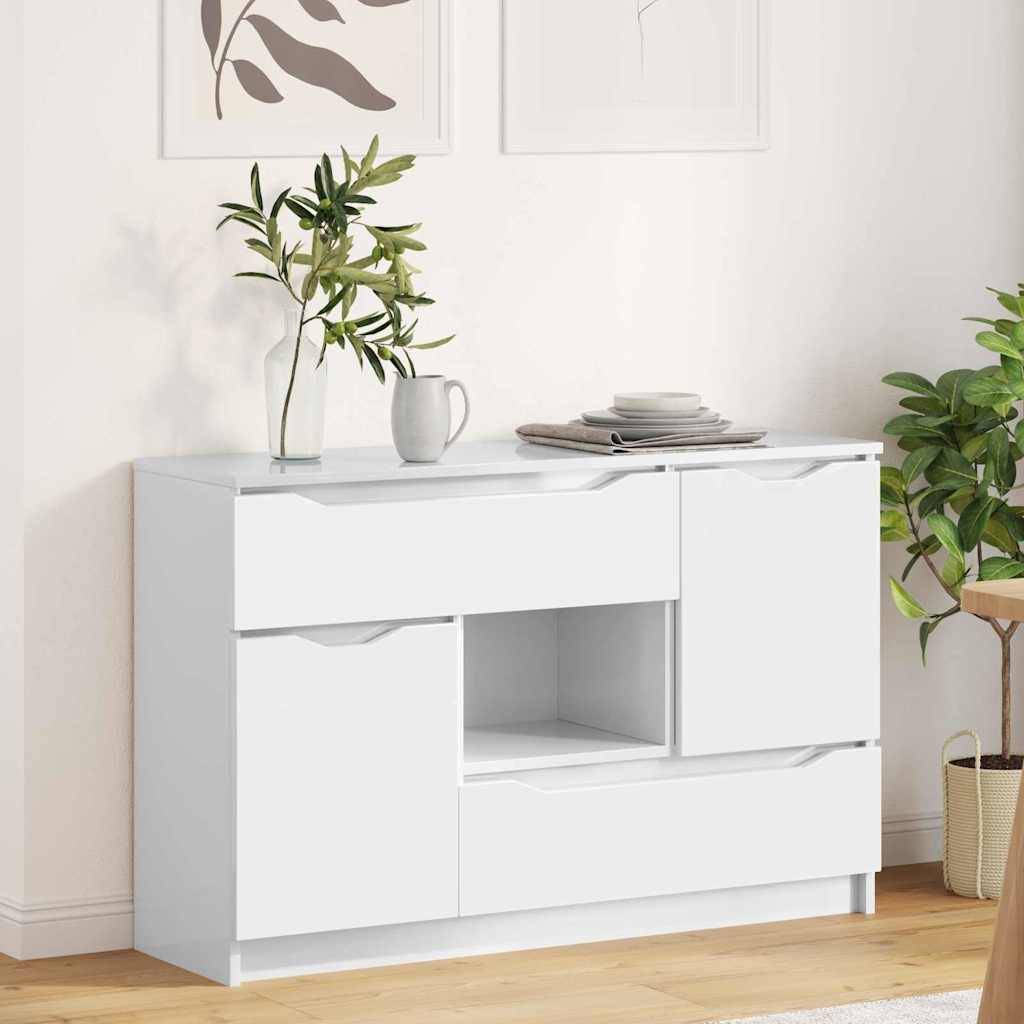 vidaXL Sideboard Hochglanz Weiß 100 x 30 x 65,6 Holzwerkstoff