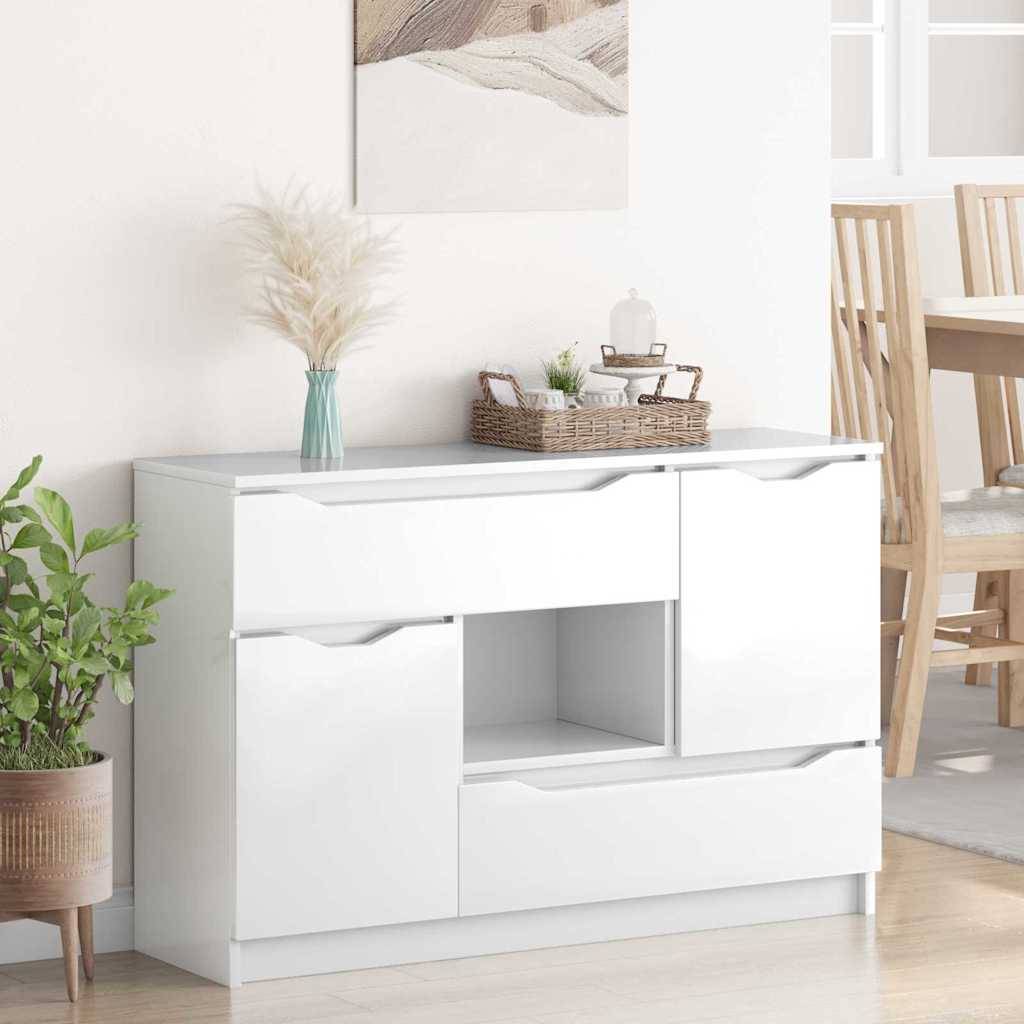 vidaXL Sideboard Hochglanz Weiß 100 x 30 x 65,6 Holzwerkstoff