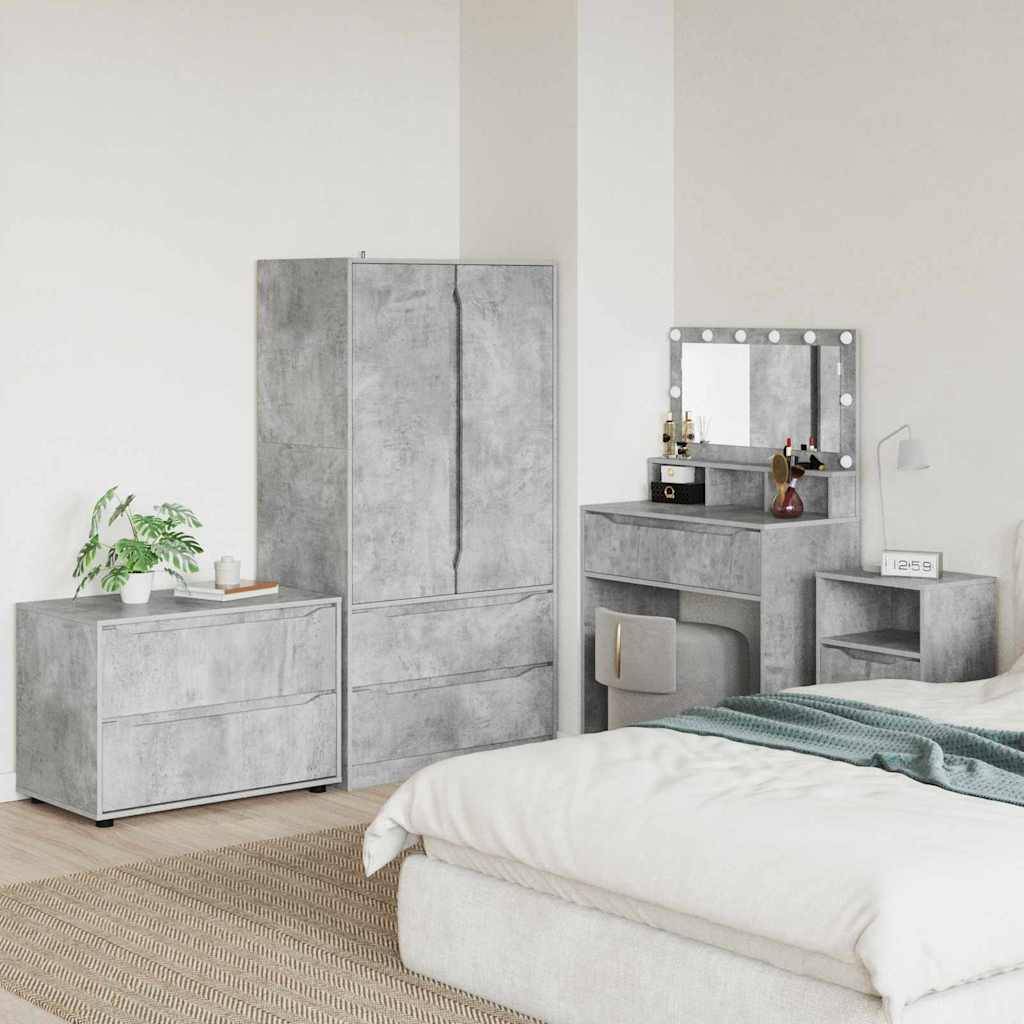 vidaXL Aufbewahrungsschrank Beton Grau 80 x 48 x 57 cm Holzwerkstoff