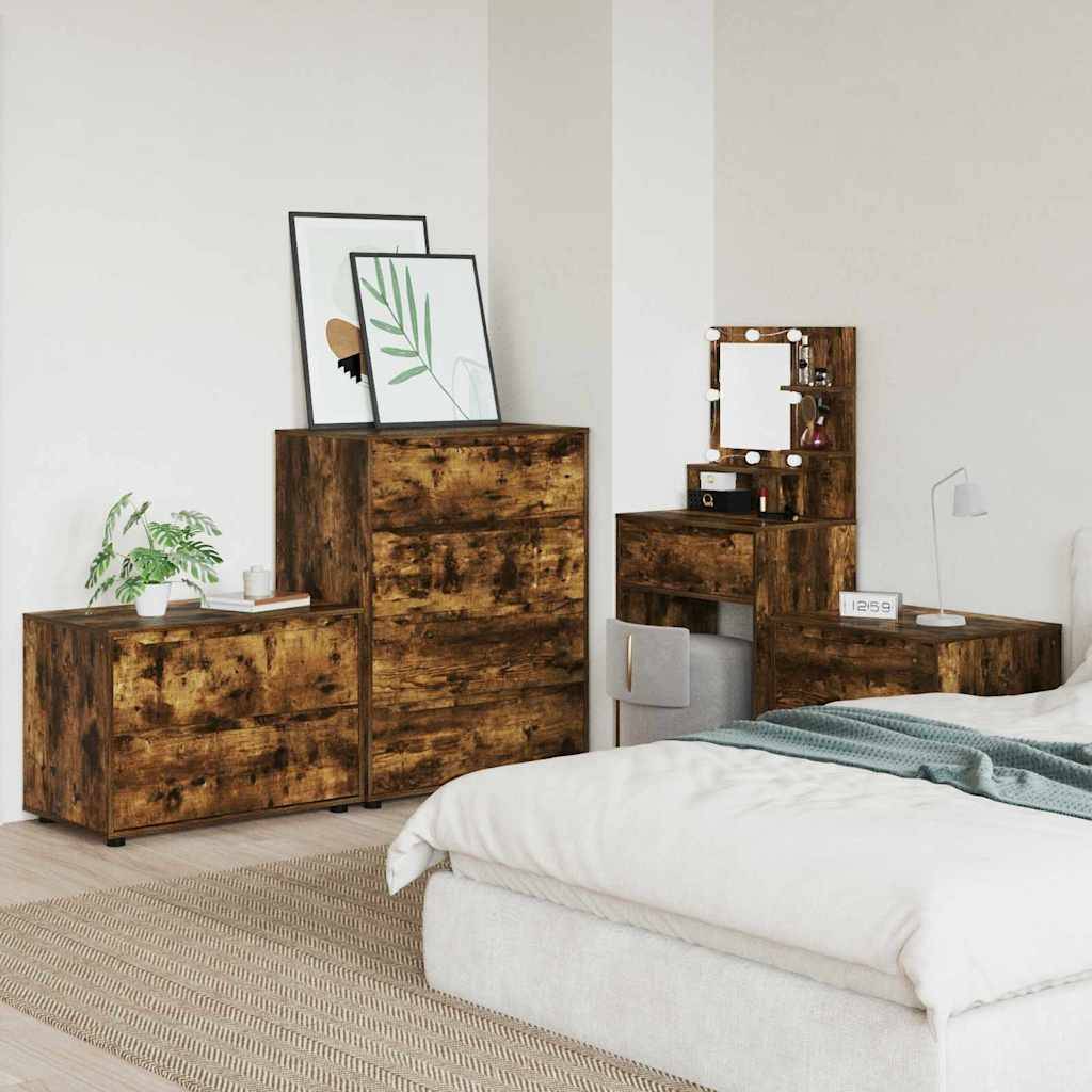 vidaXL Aufbewahrungsschrank Geräucherte Eiche 80 x 48 x 57 cm