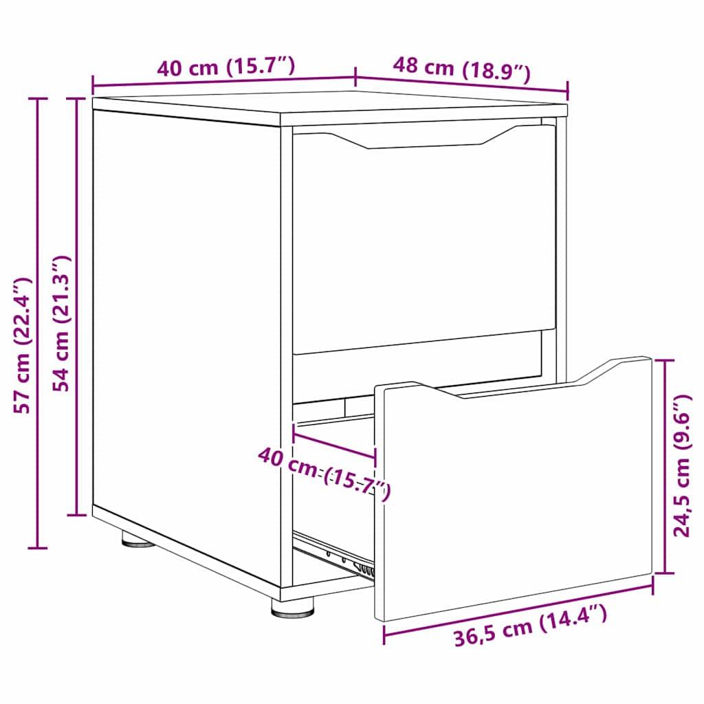 vidaXL Aufbewahrungsschrank Artisan-Eiche 40 x 48 x 57 cm