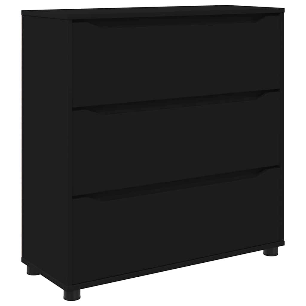 vidaXL Aufbewahrungsschrank Schwarz 80 x 31 x 81 cm Holzwerkstoff