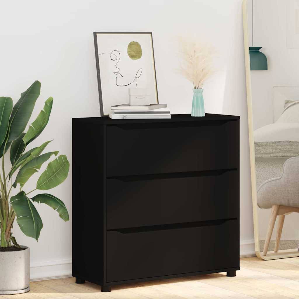 vidaXL Aufbewahrungsschrank Schwarz 80 x 31 x 81 cm Holzwerkstoff