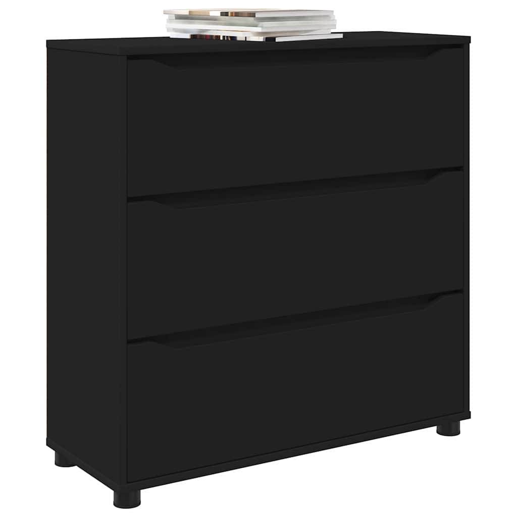 vidaXL Aufbewahrungsschrank Schwarz 80 x 31 x 81 cm Holzwerkstoff