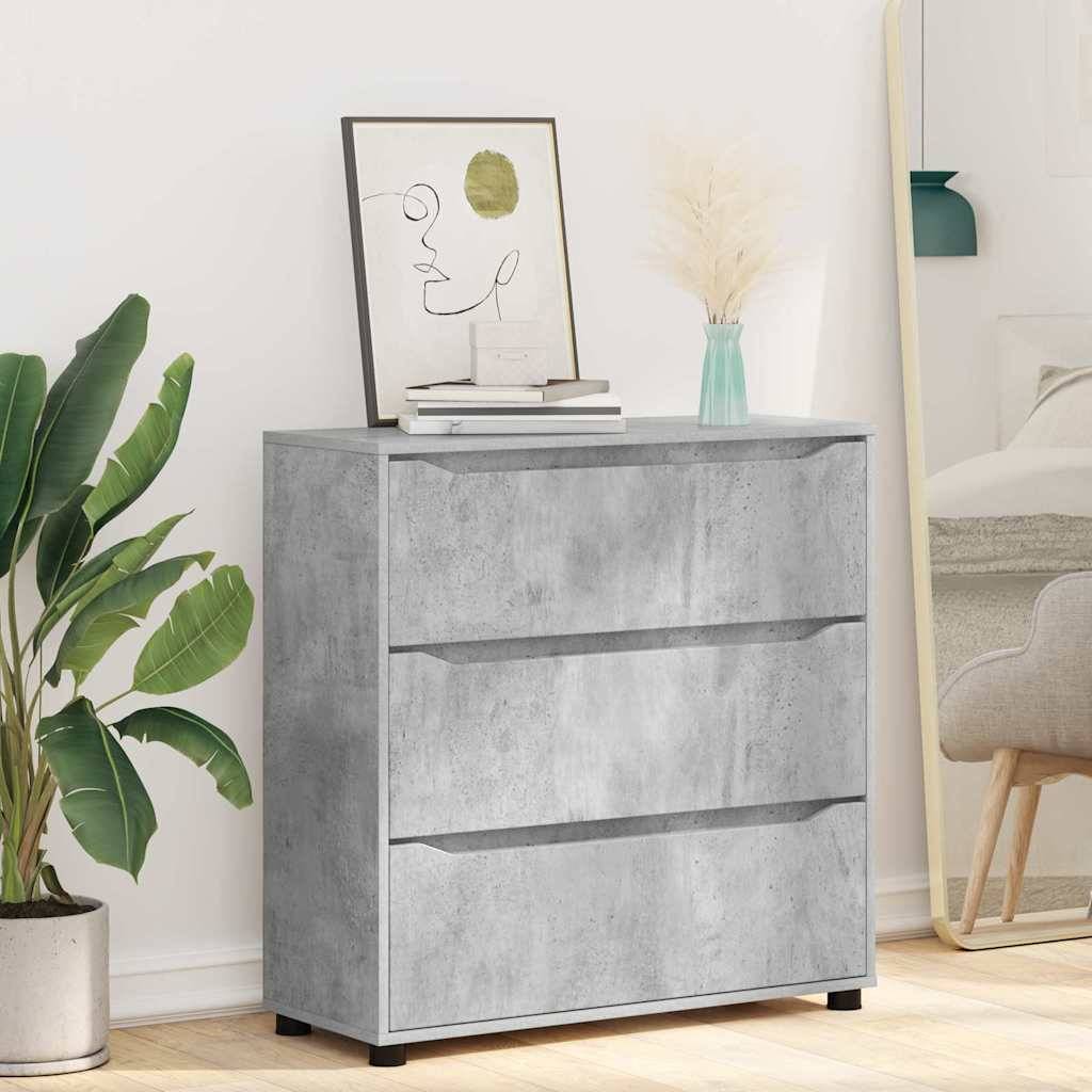 vidaXL Aufbewahrungsschrank Beton Grau 80 x 31 x 81 cm Holzwerkstoff