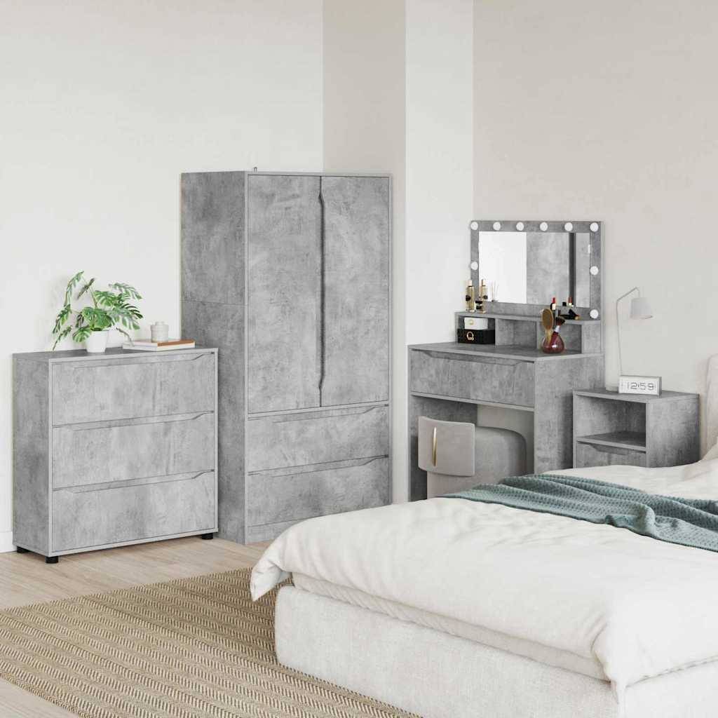 vidaXL Aufbewahrungsschrank Beton Grau 80 x 31 x 81 cm Holzwerkstoff