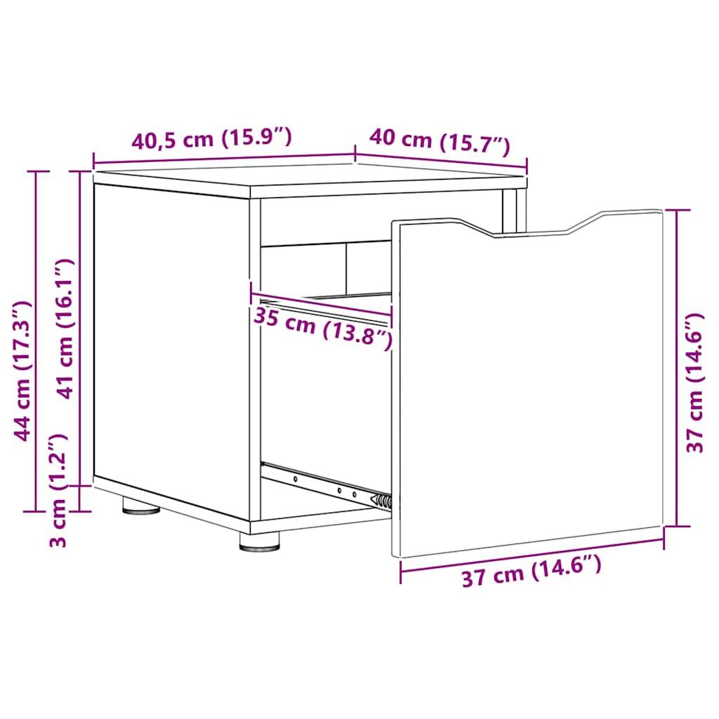 vidaXL Badezimmerschrank Weiß 40,5 x 40 x 44 cm Holzwerkstoff